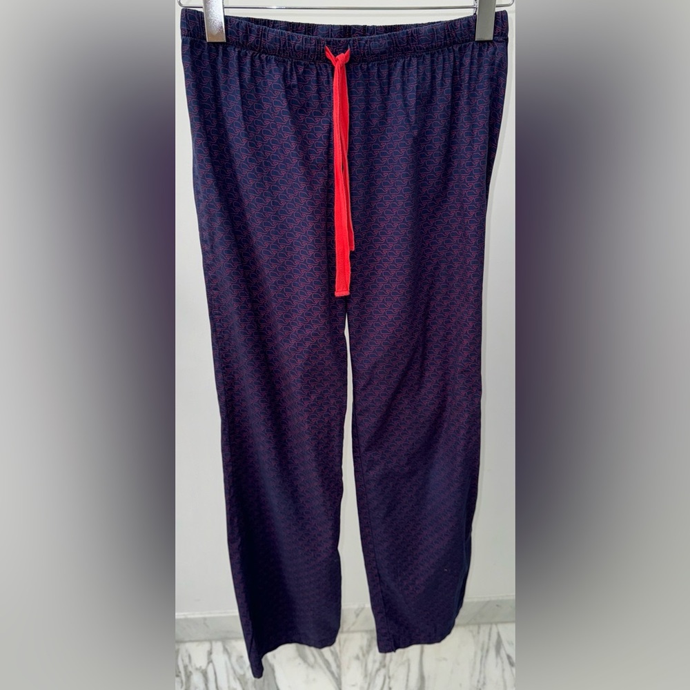 Vineyard Vines Navy Whale Print Lounge Pajama Pants, Size XS